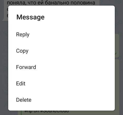 telegram context menu